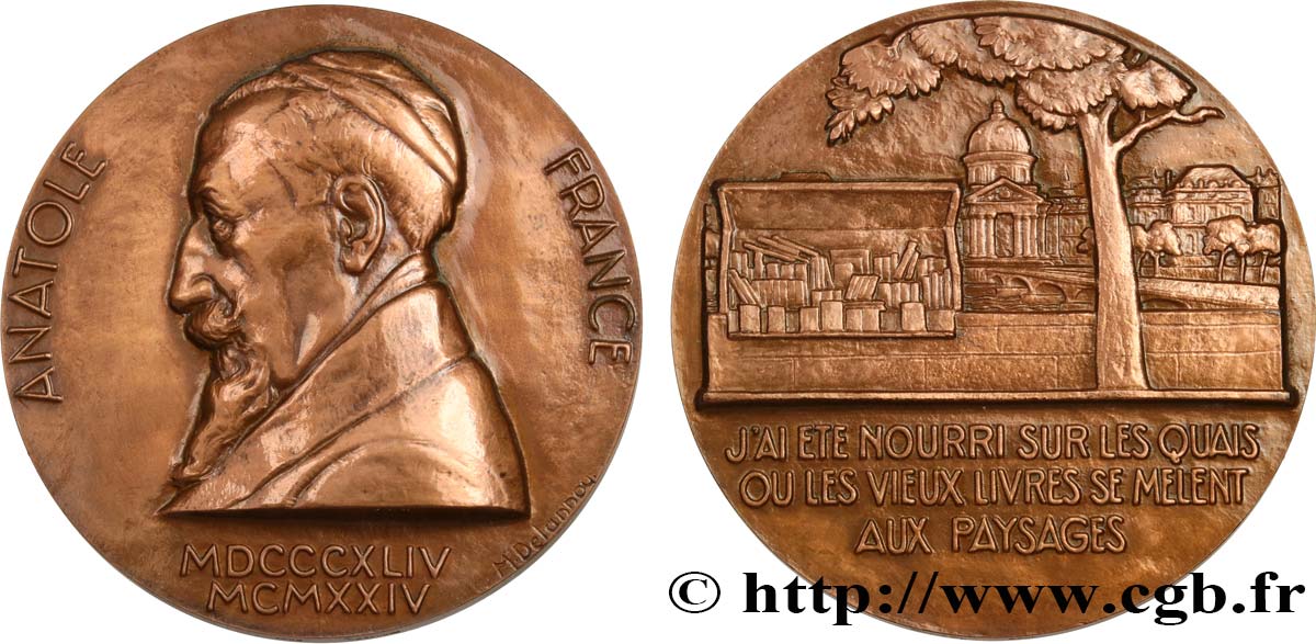 LITERATURE : WRITERS - POETS Médaille, Anatole France SPL