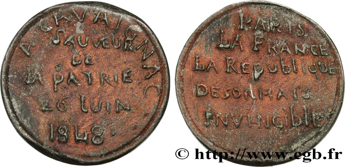 DEUXIÈME RÉPUBLIQUE Médaille, A Gavaignac, sauveur de la Patrie TTB