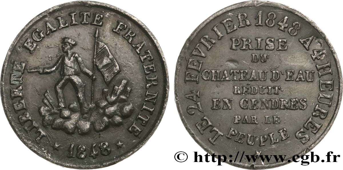 DEUXIÈME RÉPUBLIQUE Médaille, Prise du Château d’eau XF
