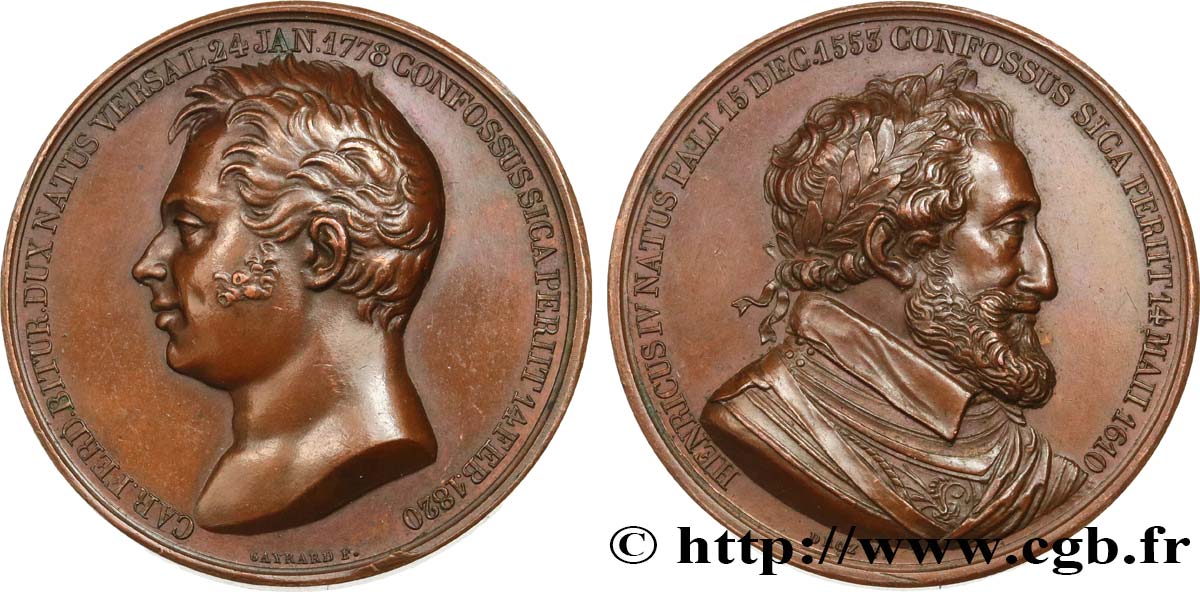 LOUIS XVIII Médaille, Mort du Duc de Berry SUP