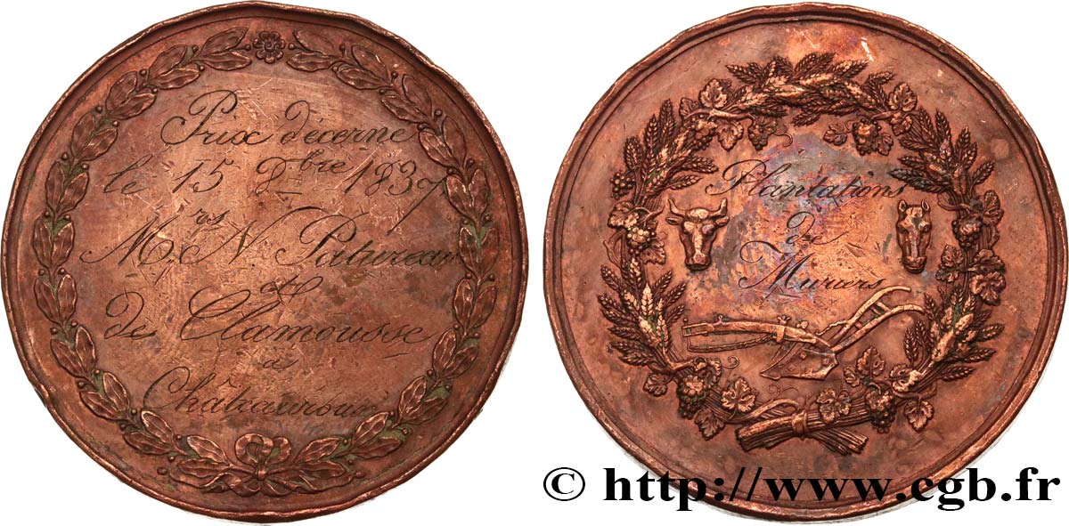 LOUIS-PHILIPPE Ier Médaille, Prix, Plantation de muriers TTB