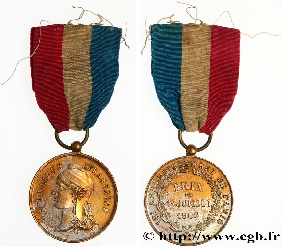 TERCERA REPUBLICA FRANCESA Médaille, Prix du 14 Juillet 1902 MBC