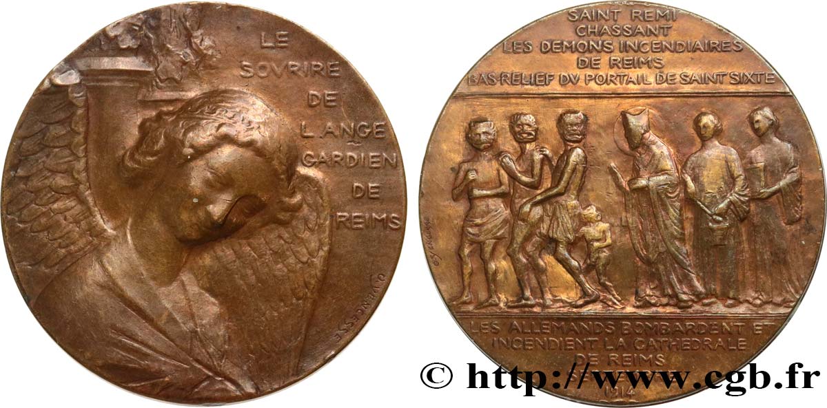 DRITTE FRANZOSISCHE REPUBLIK Médaille, Le sourire de l’ange gardien de Reims SS