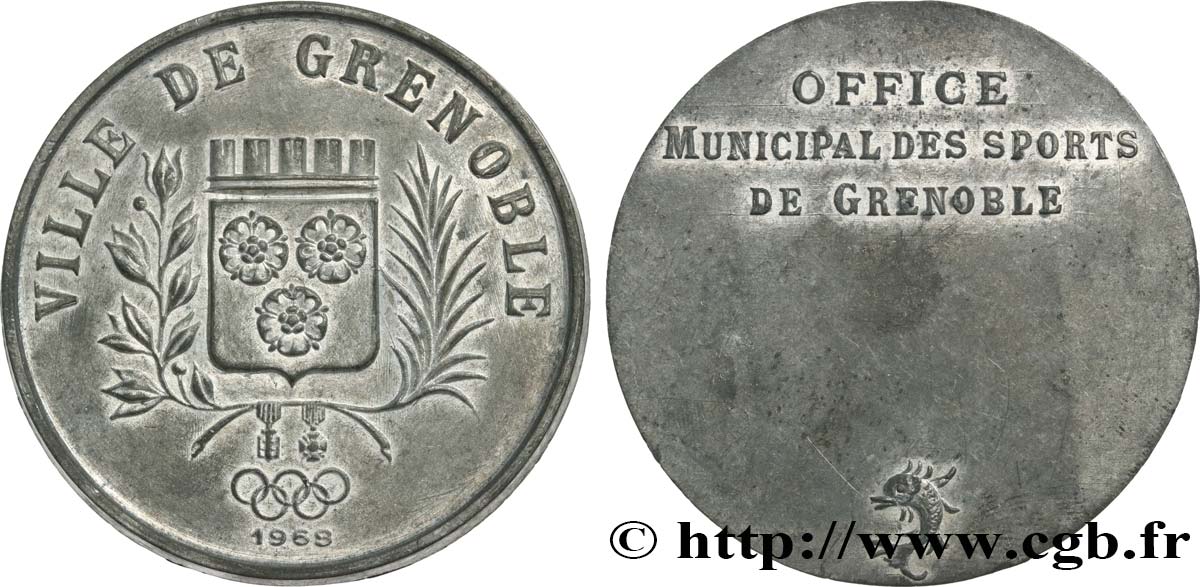 CINQUIÈME RÉPUBLIQUE Médaille, Office municipal des sports de Grenoble TTB+