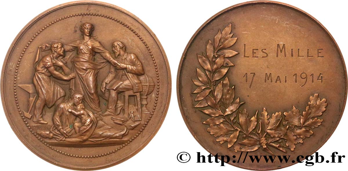 III REPUBLIC Médaille, Les mille XF