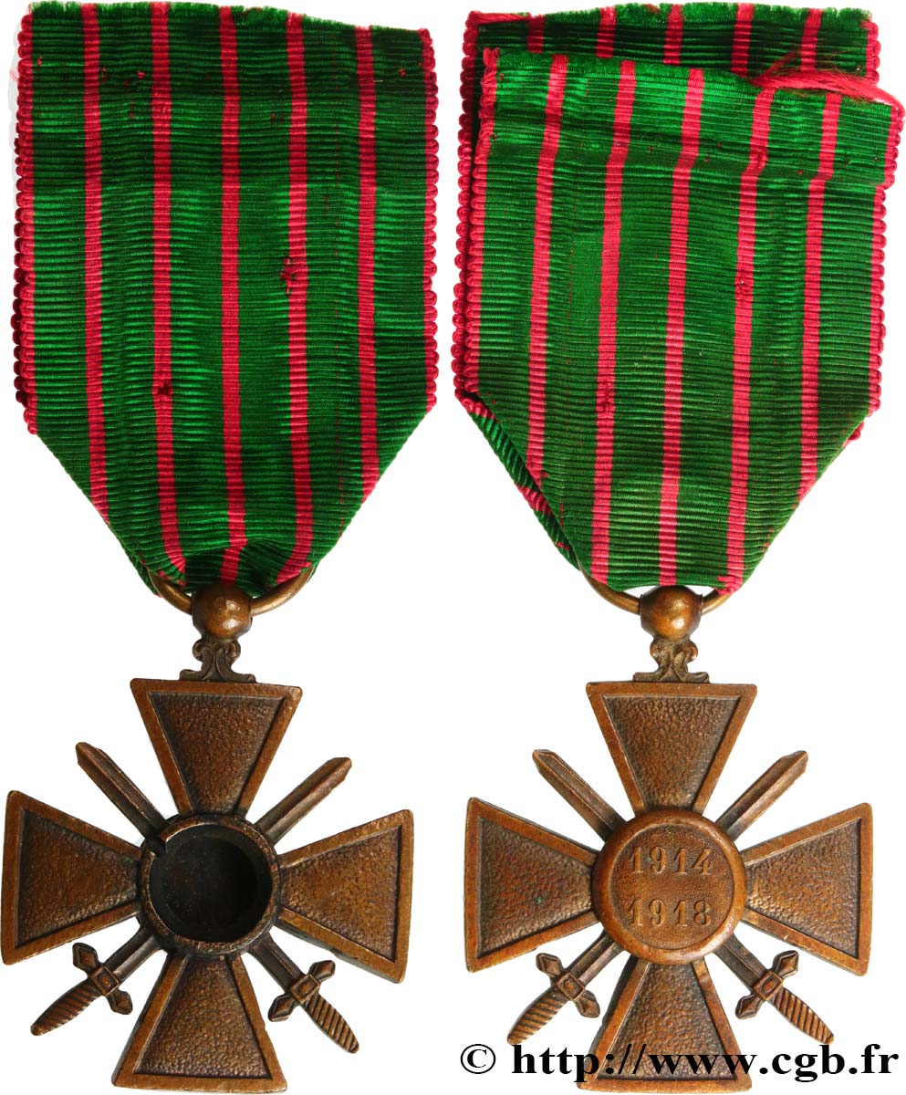TROISIÈME RÉPUBLIQUE Croix de guerre, 1914-1918 TTB