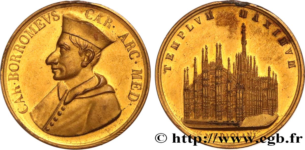 ITALIA Médaille, Saint Charles Borromée q.SPL