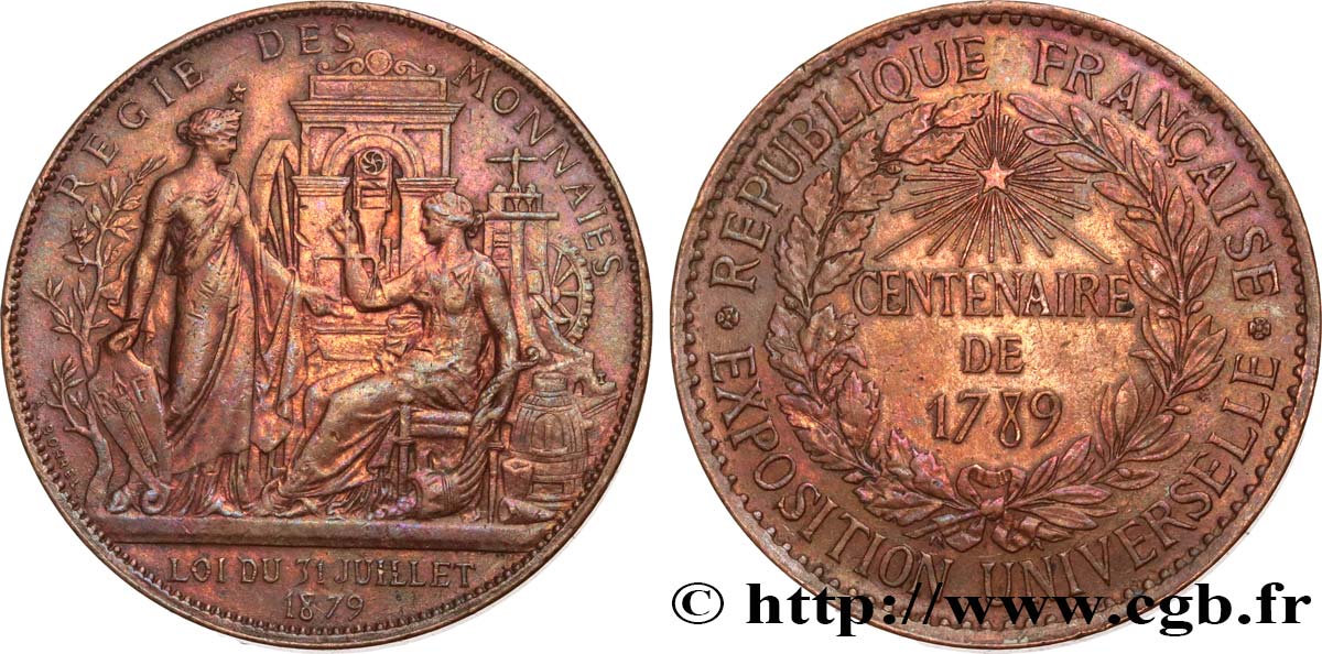 III REPUBLIC Médaille de la Régie des Monnaies VF