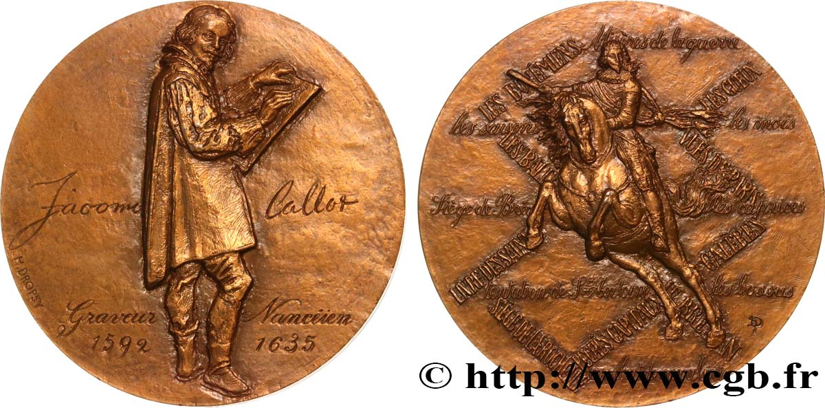 PERSONNAGES DIVERS Médaille, Jiacomo Callot ou Jacques Callot SUP