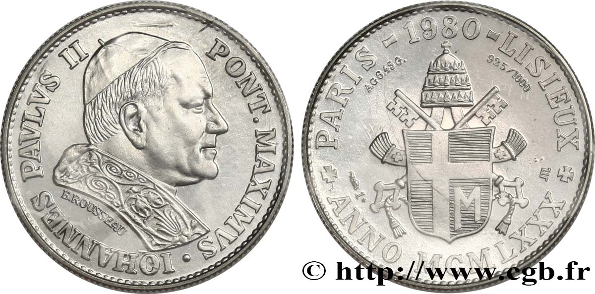 JEAN-PAUL II (Karol Wojtyla) Médaille, visite en France de Jean-Paul II fST
