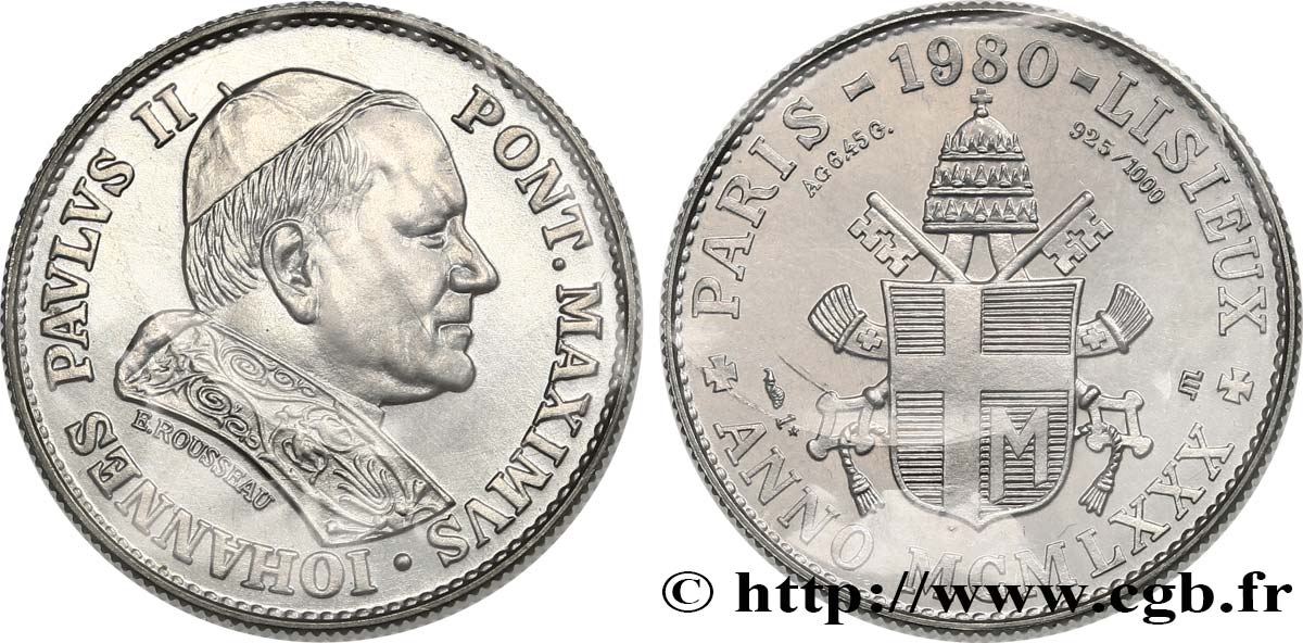 JEAN-PAUL II (Karol Wojtyla) Médaille, visite en France de Jean-Paul II fST