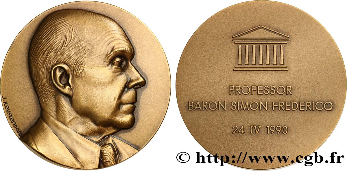 BELGIUM Médaille, Professeur Baron Simon Fredericq AU