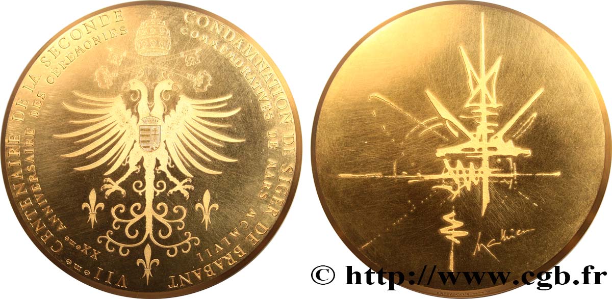 V REPUBLIC Médaille, VIIe Centenaire de la seconde condamnation de Siger de Brabant, n°187 AU