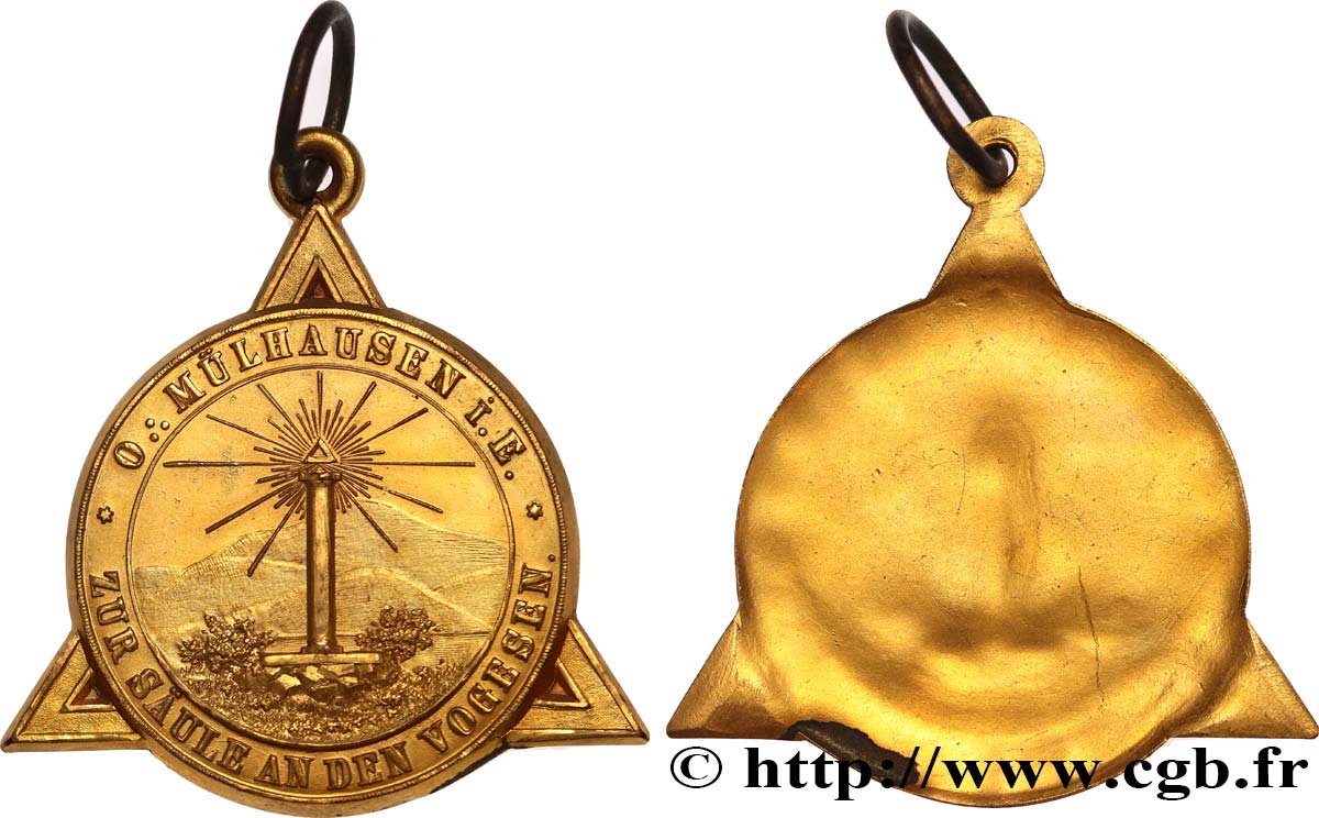 FRANC-MAÇONNERIE - PARIS Médaille, Loge de Mulhouse  q.SPL