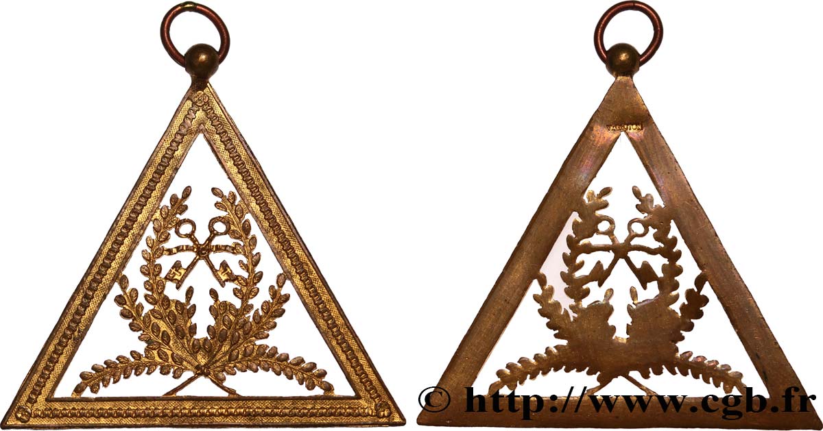 FRANC-MAÇONNERIE - PARIS Médaille, Symboles franc-maçonniques SS