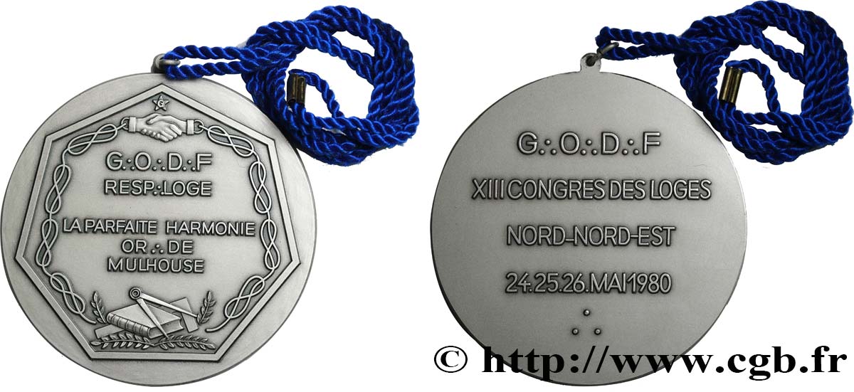FRANC-MAÇONNERIE - PARIS Médaille, XIIIe congrès des loges EBC
