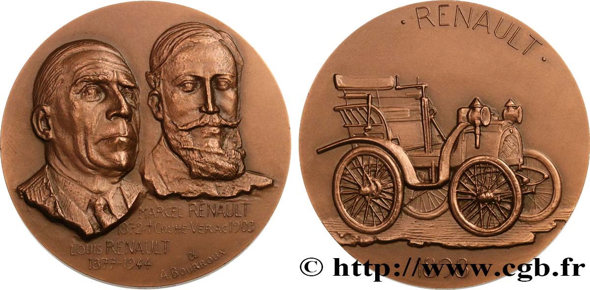 V REPUBLIC Médaille, Renault, Marcel et Louis Renault AU