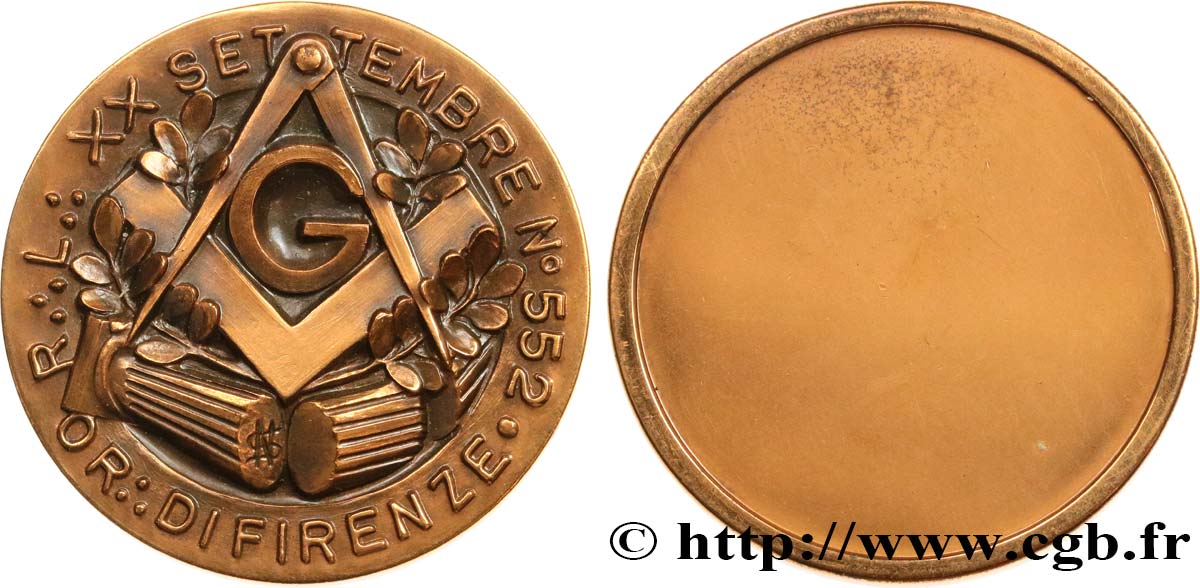 FREEMASONRY Médaille, Orient de Florence AU