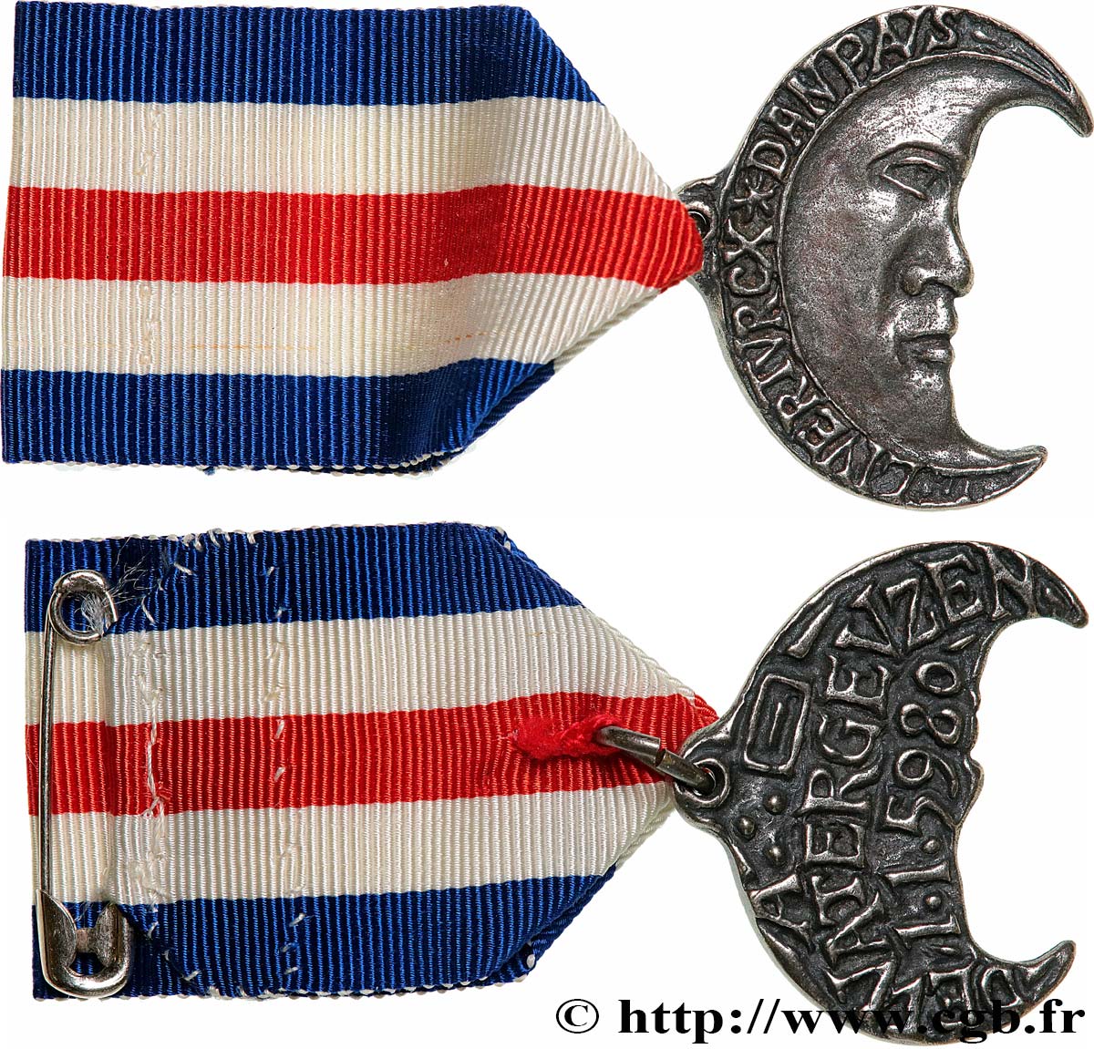 FREEMASONRY Médaille, Lune maçonnique AU