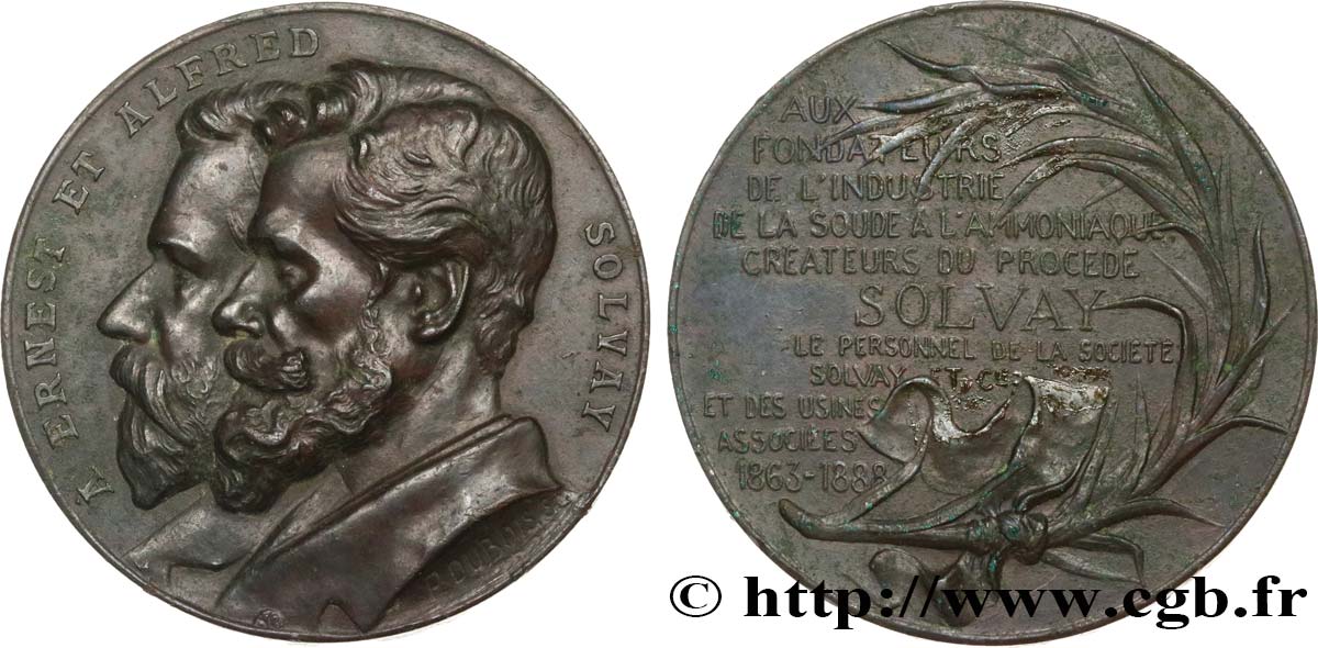 COMPANIES, INDUSTRIES AND MISCELLANEOUS TRADES Médaille, Ernest et Alfred Solvay AU/XF