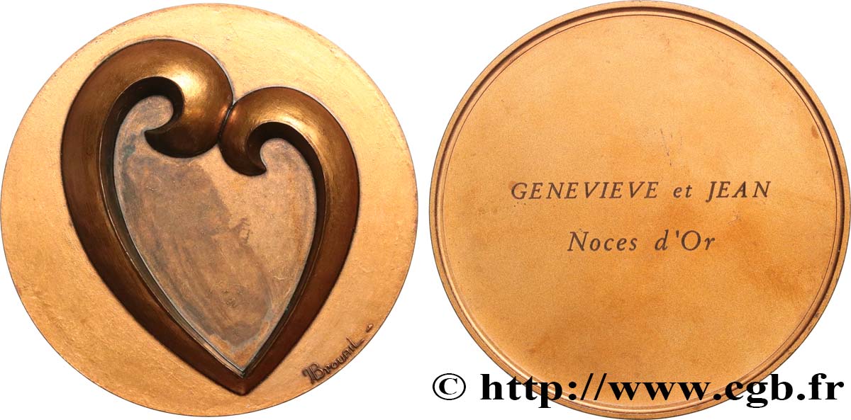 AMOUR ET MARIAGE Médaille, Noces d’or de Geneviève et Jean AU