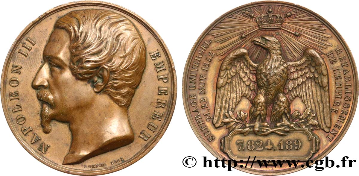 SECOND REPUBLIC Médaille, Plébiscite des 21 et 22 novembre AU