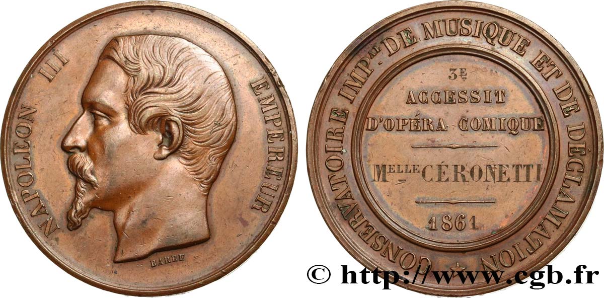 ZWEITES KAISERREICH Médaille de récompense, 3e Accessit d’Opéra Comique SS