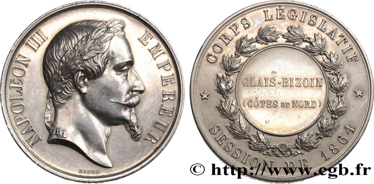 SECOND EMPIRE Médaille, corps législatif, Alexandre Glais-Bizoin AU