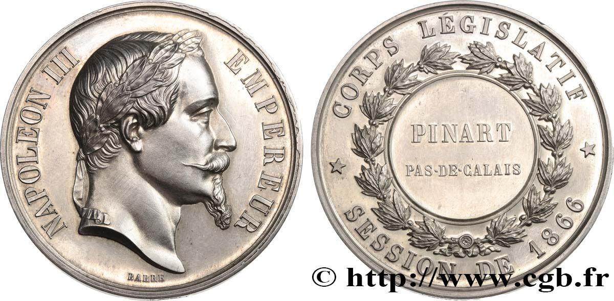 SEGUNDO IMPERIO FRANCES Médaille, corps législatif, Alexandre Pinart EBC