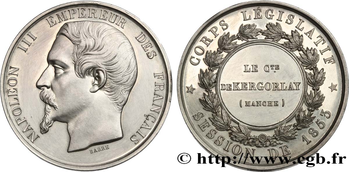 SECONDO IMPERO FRANCESE Médaille, corps législatif, Comte de Kergorlay SPL