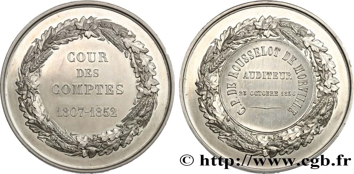 TERCERA REPUBLICA FRANCESA Médaille, Cour des comptes, auditeur EBC+
