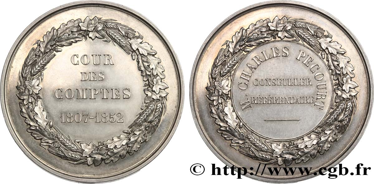 SECONDO IMPERO FRANCESE Médaille, Cour des comptes, Conseiller référendaire SPL+