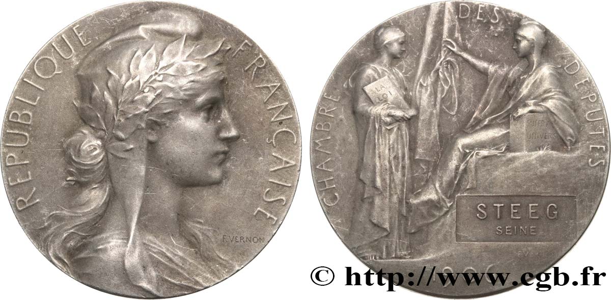 TERZA REPUBBLICA FRANCESE Médaille parlementaire, Théodore Steeg BB