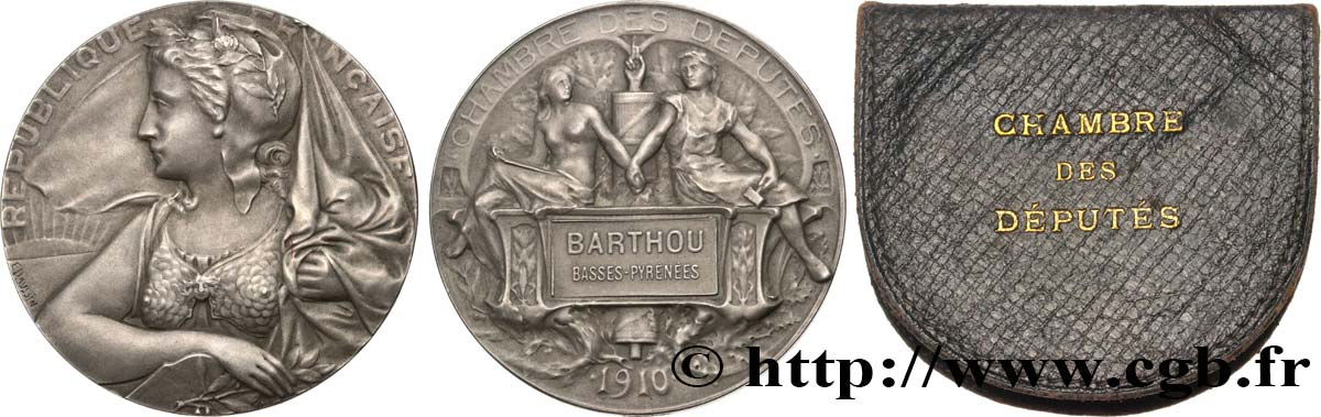 TERZA REPUBBLICA FRANCESE Médaille parlementaire, Louis Barthou SPL