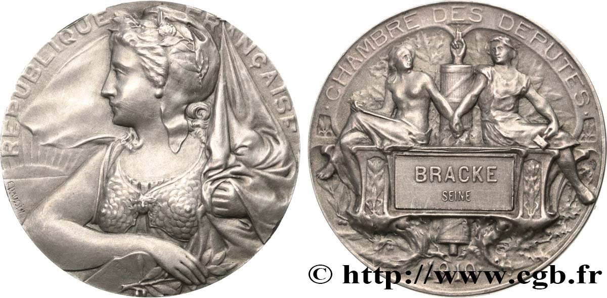 TERZA REPUBBLICA FRANCESE Médaille parlementaire, Alexandre Bracke-Desrousseaux SPL