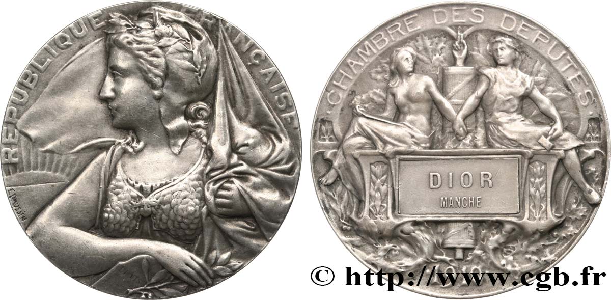 III REPUBLIC Médaille parlementaire, Lucien Dior XF