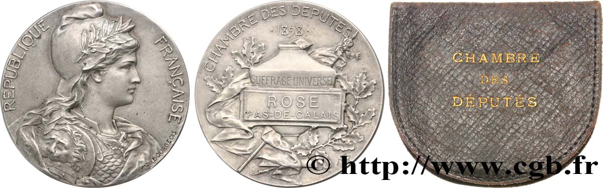 TERCERA REPUBLICA FRANCESA Médaille parlementaire, VIIe législature, Théodore Rose EBC