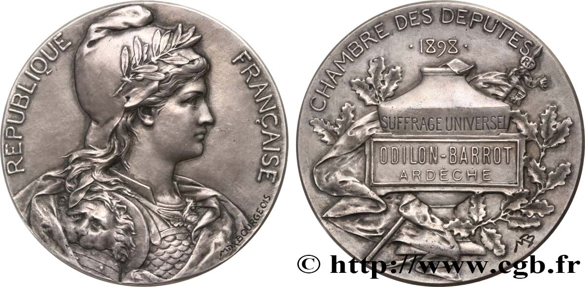 TERZA REPUBBLICA FRANCESE Médaille parlementaire, VIIe législature, Jean Odilon-Barrot SPL/q.SPL