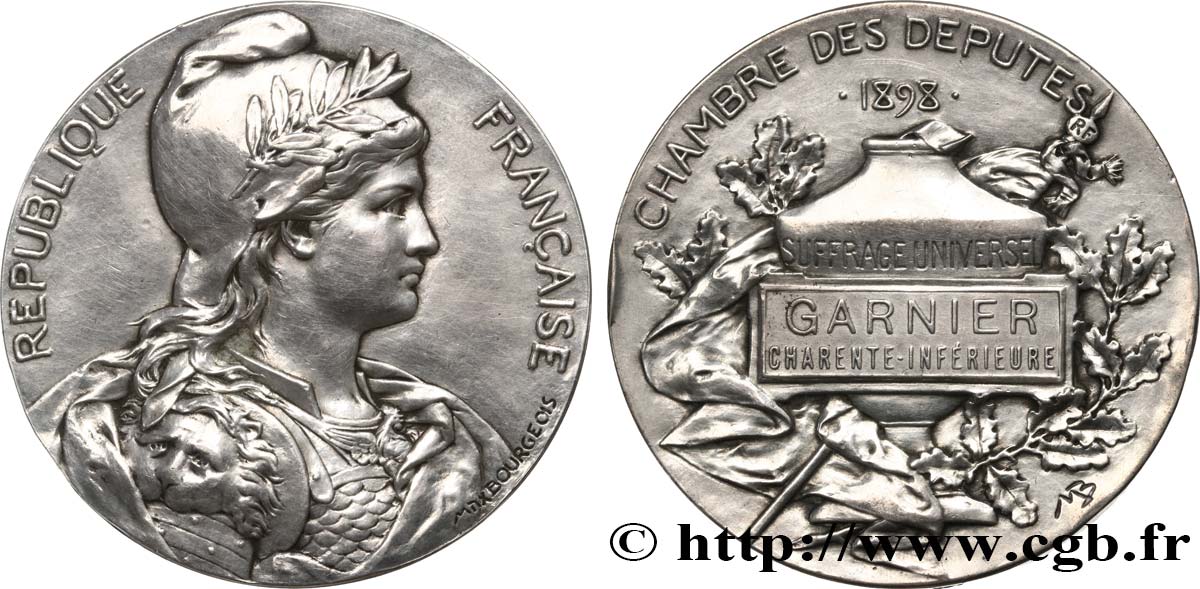 III REPUBLIC Médaille parlementaire, VIIe législature, Frédéric Garnier AU