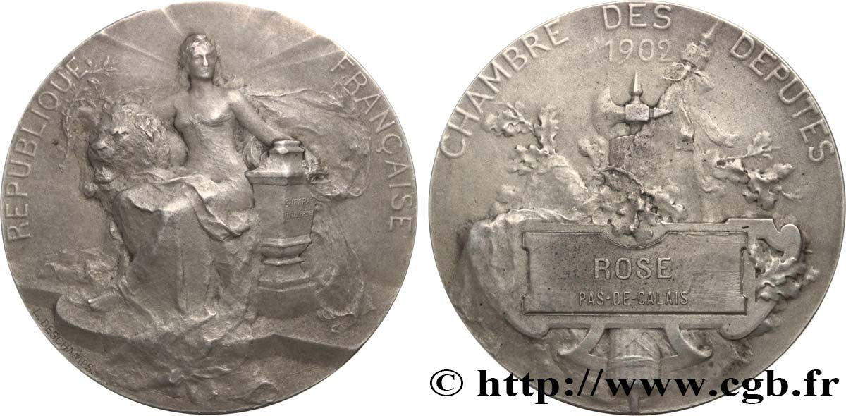 III REPUBLIC Médaille parlementaire, VIIIe législature, Théodore Rose AU/AU