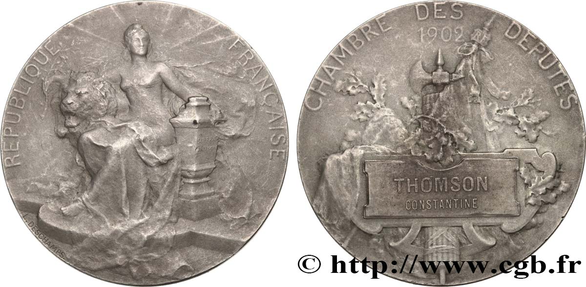 III REPUBLIC Médaille parlementaire, VIIIe législature, Gaston Thomson AU/AU