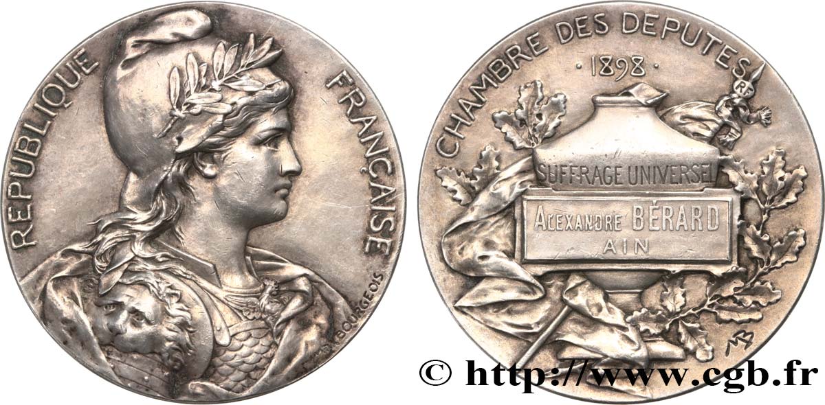 TROISIÈME RÉPUBLIQUE Médaille parlementaire, VIIe législature, Alexandre Bérard TTB+