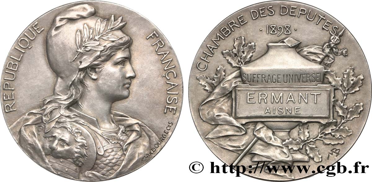 TERCERA REPUBLICA FRANCESA Médaille parlementaire, VIIe législature, Georges Ermant EBC