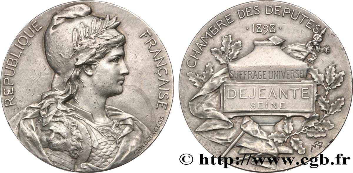 TERCERA REPUBLICA FRANCESA Médaille parlementaire, VIIe législature, Victor-Louis Dejeante MBC