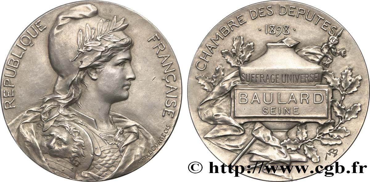 III REPUBLIC Médaille parlementaire, VIIe législature, Jules-Ferdinand Baulard AU