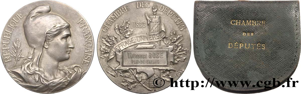 DRITTE FRANZOSISCHE REPUBLIK Médaille parlementaire, VIe législature, Théodose Rose VZ