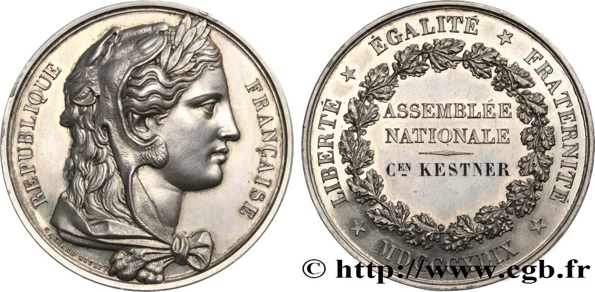 DEUXIÈME RÉPUBLIQUE Médaille parlementaire, Citoyen Charles Kestner AU
