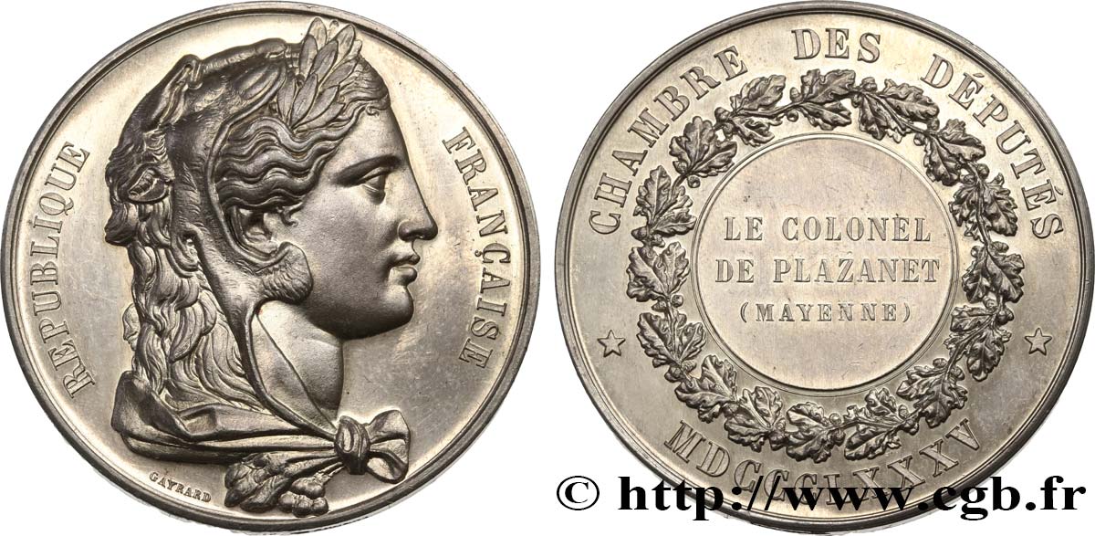 DRITTE FRANZOSISCHE REPUBLIK Médaille parlementaire, IVe législature, Charles-Théophile de Plazanet VZ