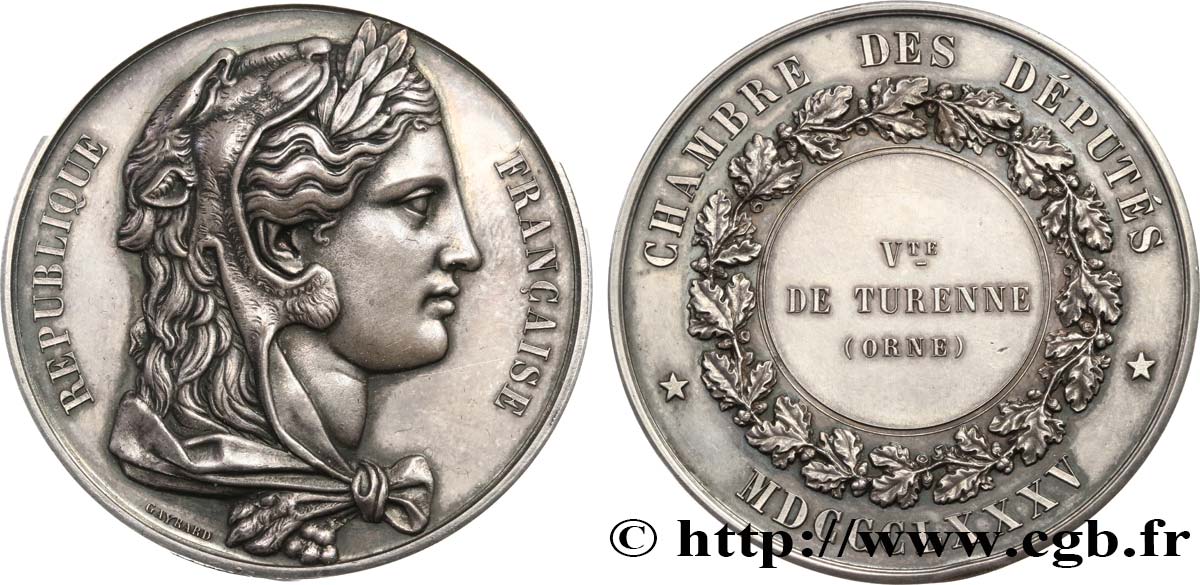 TERCERA REPUBLICA FRANCESA Médaille parlementaire, IVe législature, Vicomte Henri de Turenne EBC