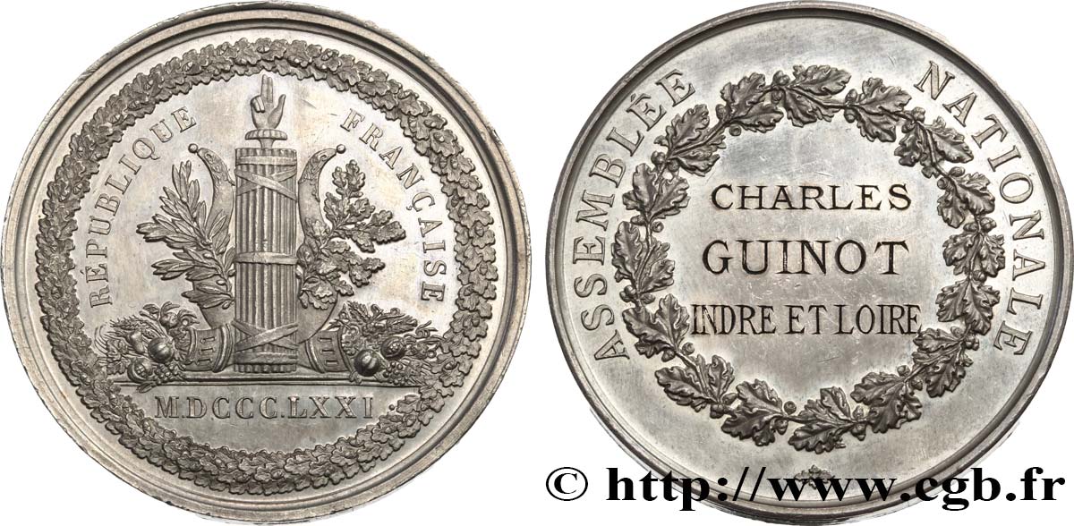 TROISIÈME RÉPUBLIQUE Médaille parlementaire, Charles Guinot SUP